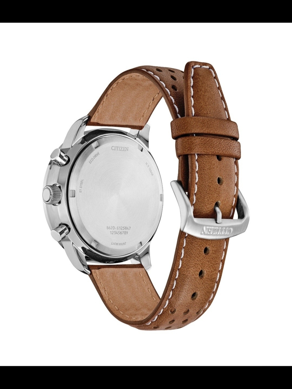 NEW Citizen Men's CA4500-08X Eco-Drive Chronograph Stainless Steel Leather Watch - Picture 15 of 15